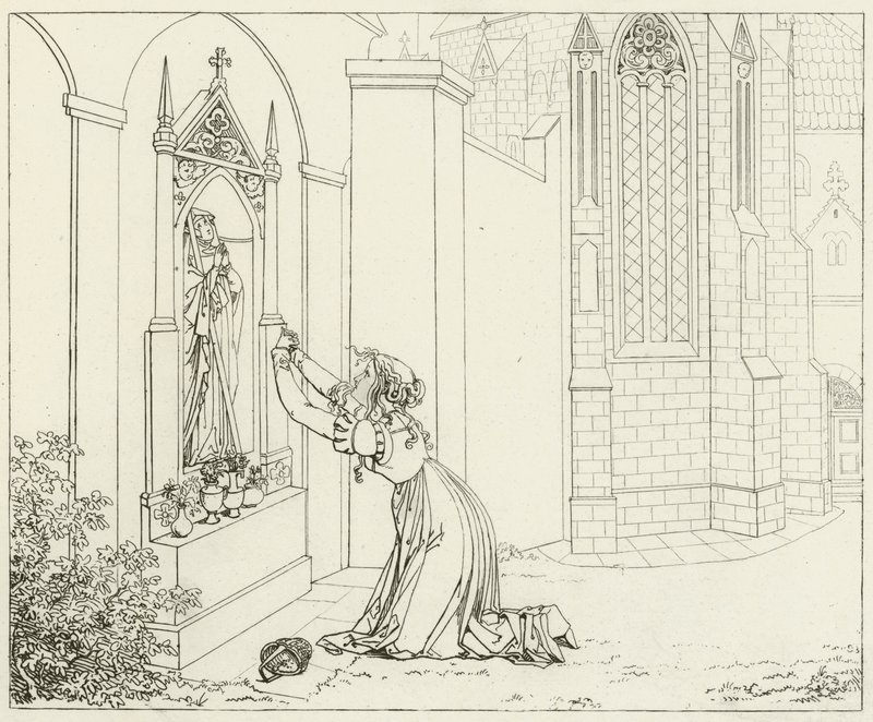 Goethes Faust için İllüstrasyon by Friedrich August Moritz Retzsch