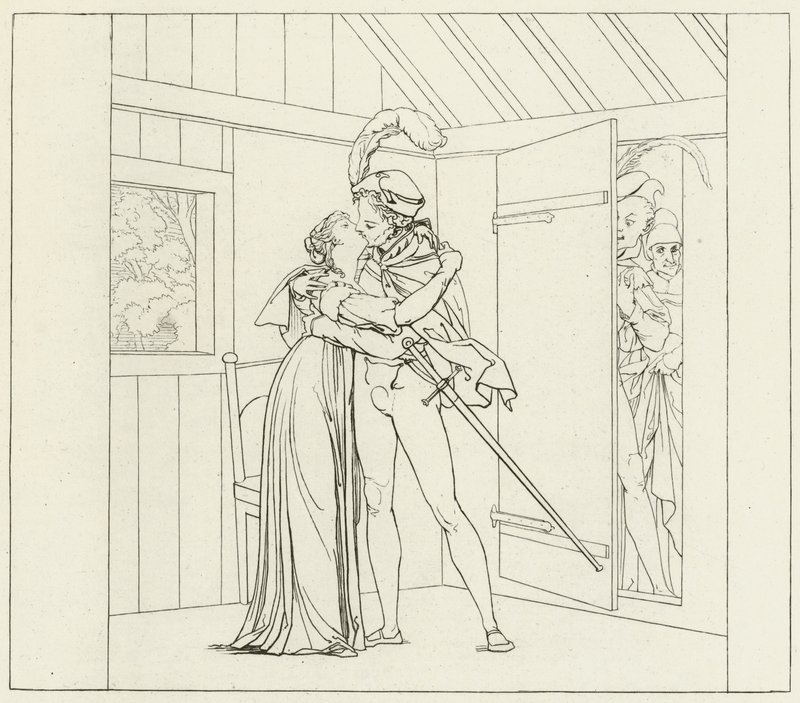 Goethes Faust için İllüstrasyon by Friedrich August Moritz Retzsch