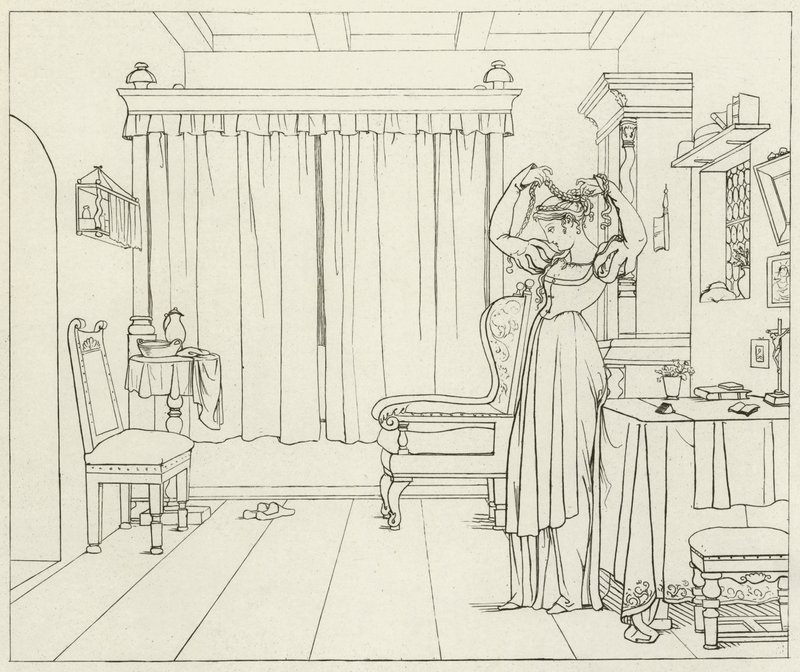 Goethes Faust için İllüstrasyon by Friedrich August Moritz Retzsch