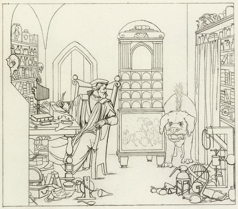 Goethes Faust için İllüstrasyon by Friedrich August Moritz Retzsch