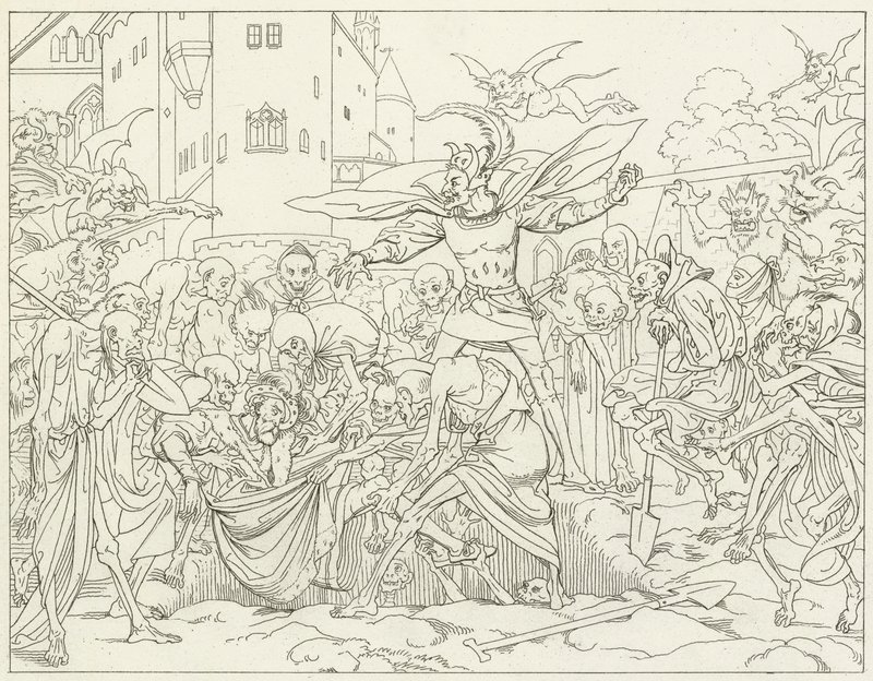 Goethes Faust için İllüstrasyon by Friedrich August Moritz Retzsch