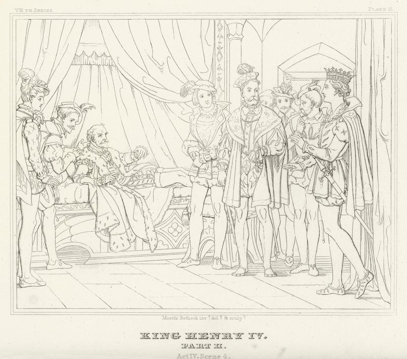 Kral Henry IV, Bölüm II, Perde IV, Sahne 4 (gravür) by Friedrich August Moritz Retzsch