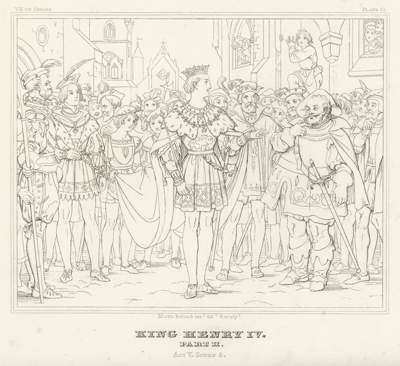Kral Henry IV, Bölüm II, Perde V, Sahne 5 (gravür) by Friedrich August Moritz Retzsch