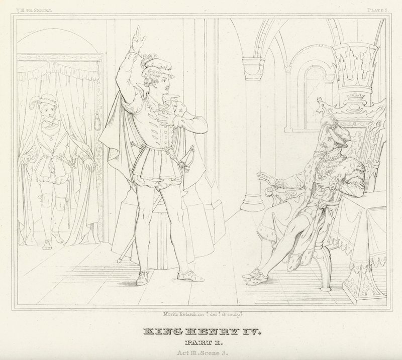 Kral Henry IV, Bölüm I, Perde III, Sahne 3 (gravür) by Friedrich August Moritz Retzsch