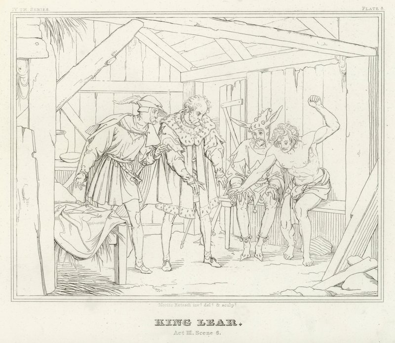 Kral Lear, III. Perde, 6. Sahne (gravür) by Friedrich August Moritz Retzsch