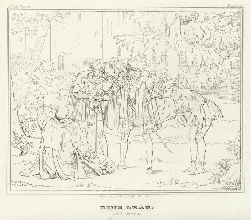 Kral Lear, II. Perde, 4. Sahne (gravür) by Friedrich August Moritz Retzsch
