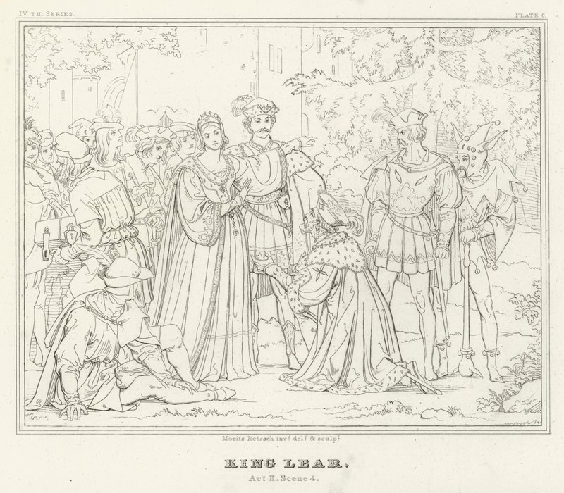 Kral Lear, II. Perde, 4. Sahne (gravür) by Friedrich August Moritz Retzsch