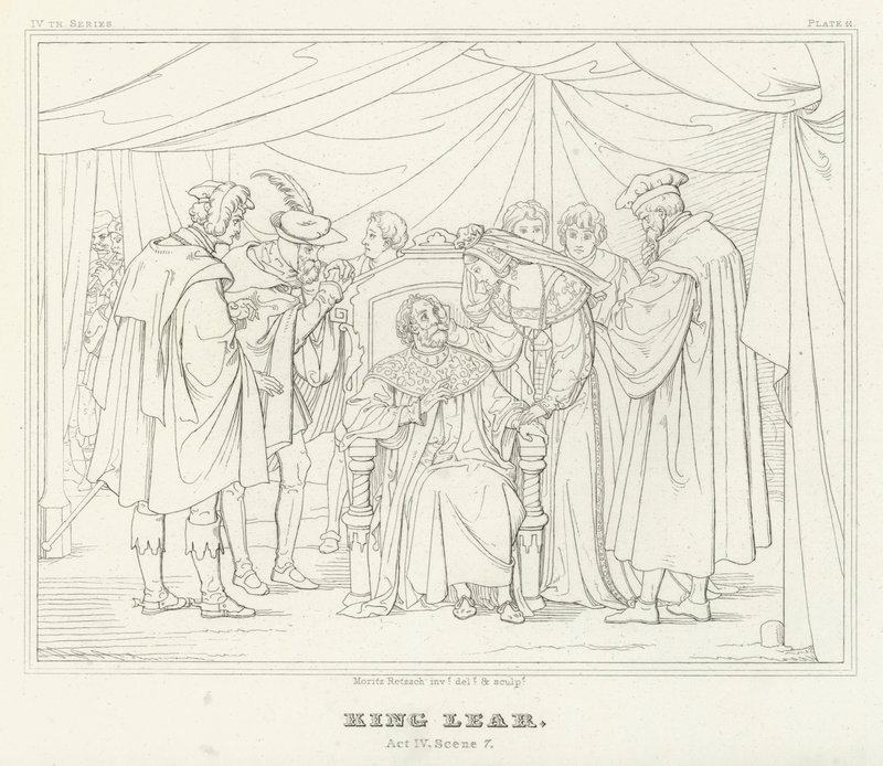Kral Lear, Perde IV, Sahne 7 (gravür) by Friedrich August Moritz Retzsch