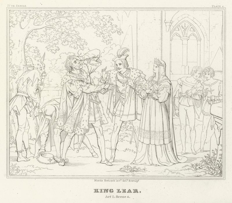 Kral Lear, Perde I, Sahne 4 (gravür) by Friedrich August Moritz Retzsch
