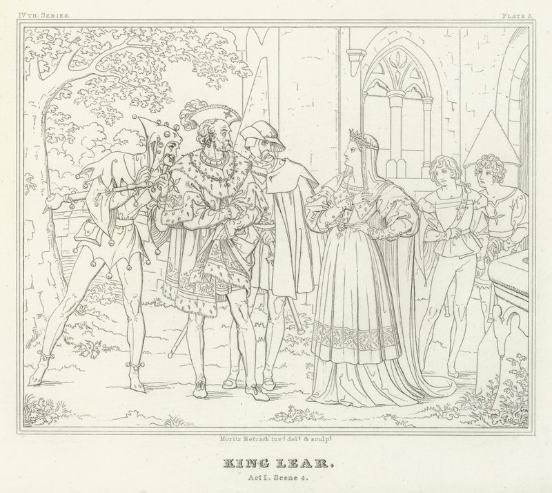 Kral Lear, Perde I, Sahne 4 (gravür) by Friedrich August Moritz Retzsch