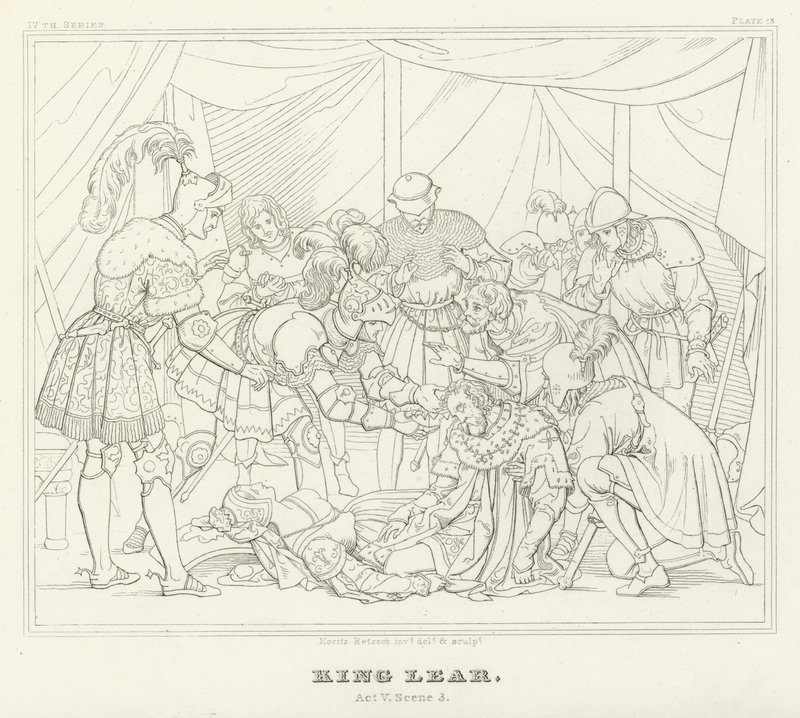 King Lear, Act V, Sahne 3 (gravür) by Friedrich August Moritz Retzsch