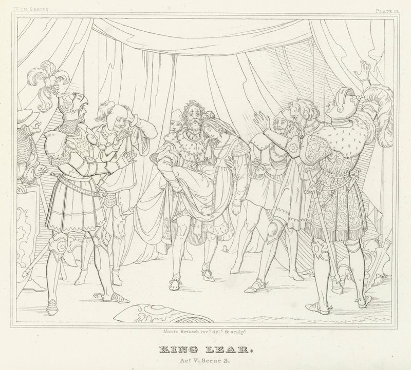 King Lear, Act V, Sahne 3 (gravür) by Friedrich August Moritz Retzsch