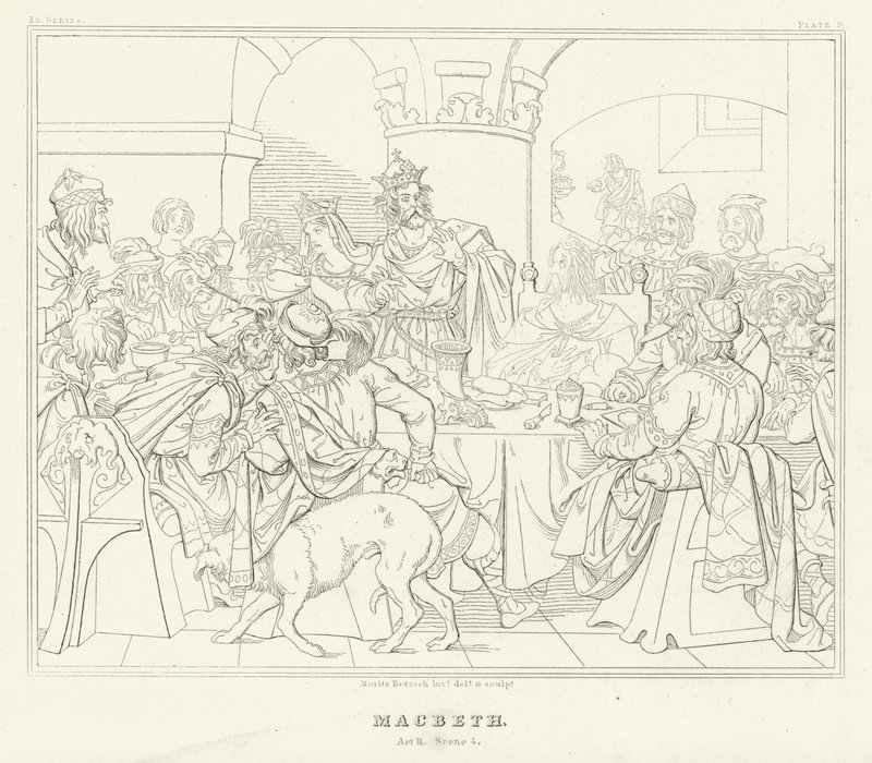 Macbeth, III. Perde, 4. Sahne (gravür) by Friedrich August Moritz Retzsch