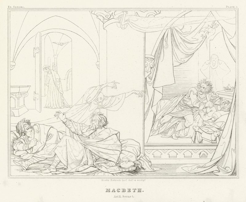 Macbeth, II. Perde, 1. Sahne (gravür) by Friedrich August Moritz Retzsch