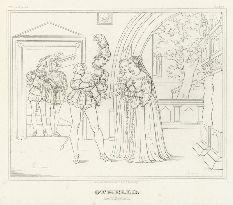 Othello, III. Perde, 3. Sahne (gravür) by Friedrich August Moritz Retzsch