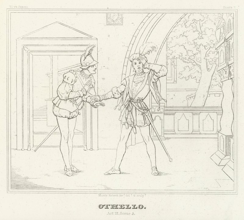 Othello, III. Perde, Sahne 3 (gravür) by Friedrich August Moritz Retzsch