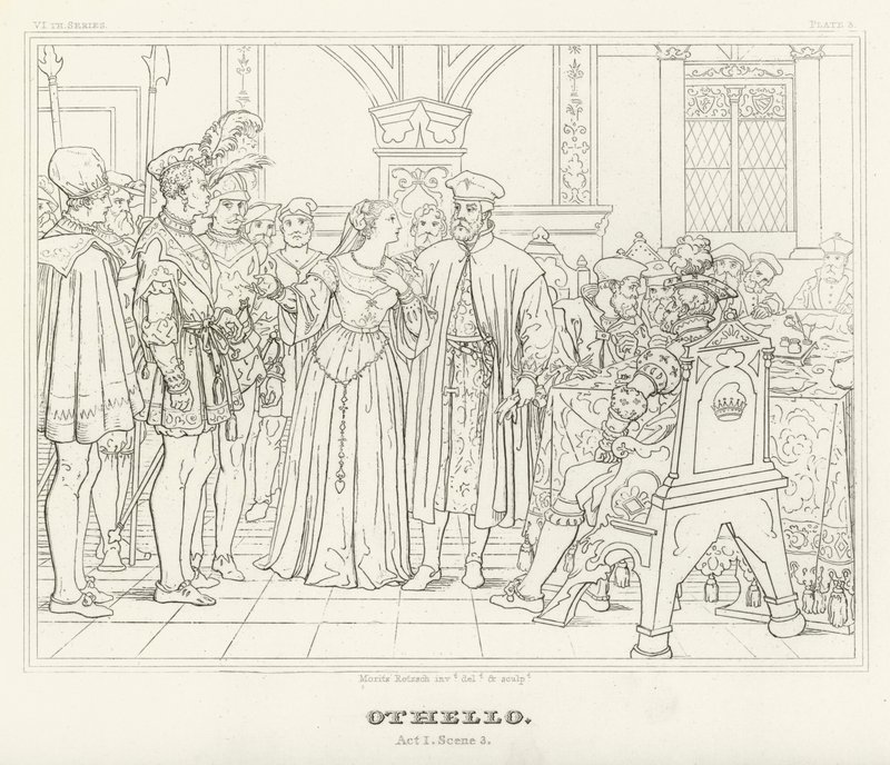 Othello, Perde I, Sahne 3 (gravür) by Friedrich August Moritz Retzsch