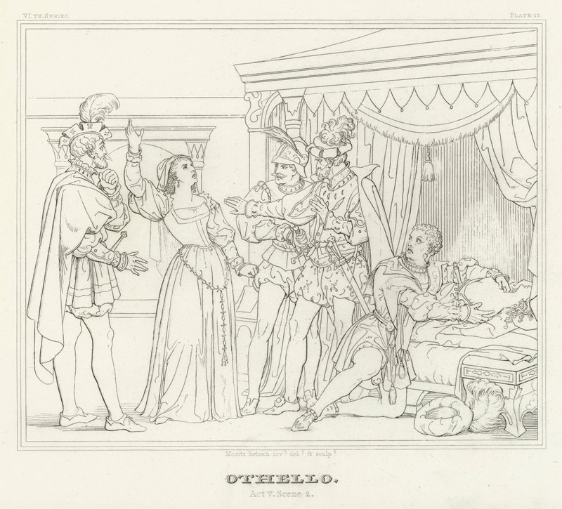 Othello, Act V, Sahne 2 (gravür) by Friedrich August Moritz Retzsch