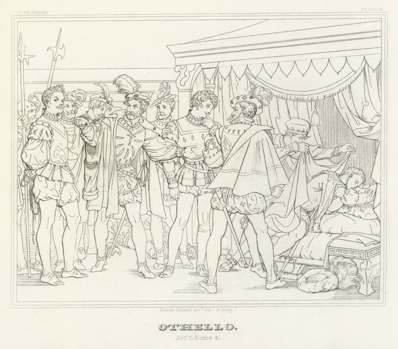 Othello, Perde V, Sahne 2 (gravür) by Friedrich August Moritz Retzsch