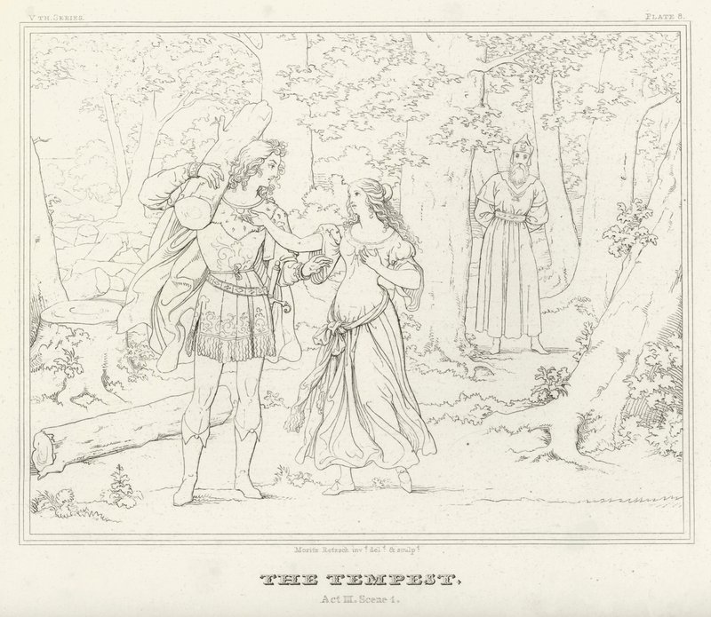 Fırtına, III. Perde, 1. Sahne (gravür) by Friedrich August Moritz Retzsch