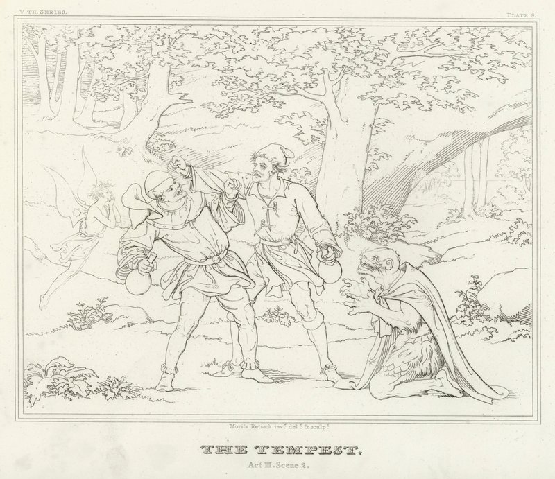 Fırtına, III. Perde, 2. Sahne (gravür) by Friedrich August Moritz Retzsch