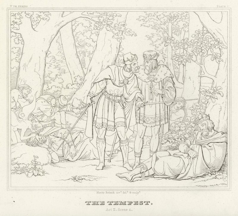Fırtına, II. Perde, 1. Sahne (gravür) by Friedrich August Moritz Retzsch