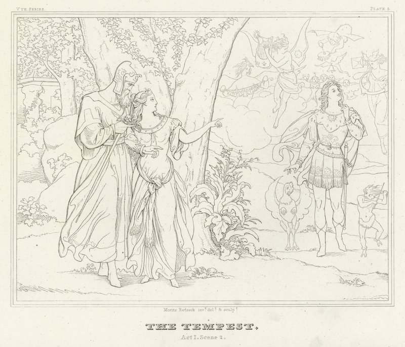 Fırtına, I. Perde, 2. Sahne (gravür) by Friedrich August Moritz Retzsch
