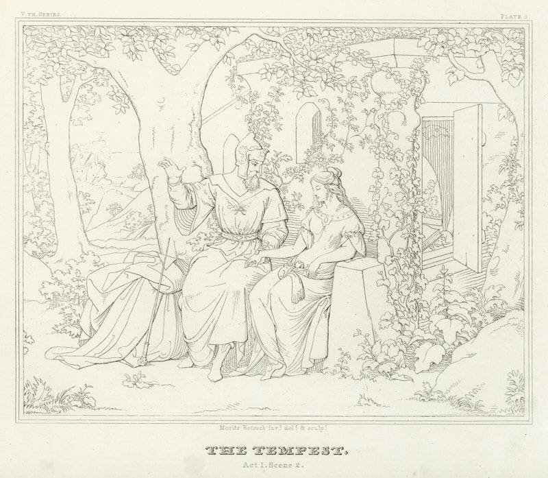 Fırtına, I. Perde, 2. Sahne (gravür) by Friedrich August Moritz Retzsch