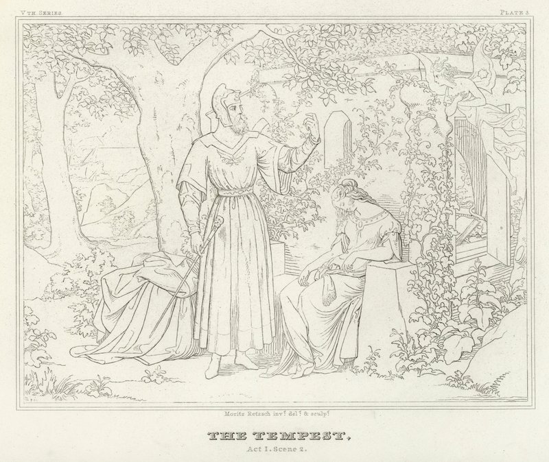 Fırtına, I. Perde, 2. Sahne (gravür) by Friedrich August Moritz Retzsch
