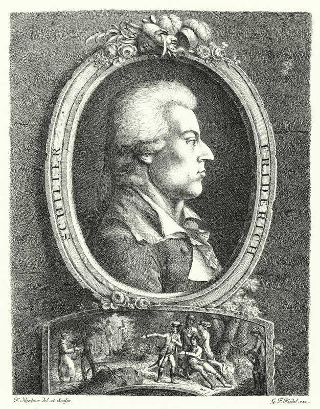 Friedrich Schiller, Alman şair, oyun yazarı ve filozof (gravür) by Friedrich Kirschner