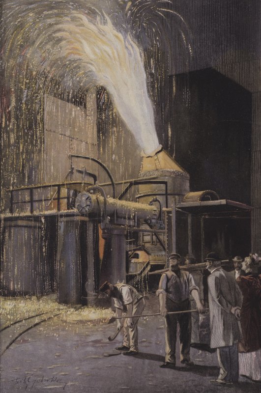 Bessemer dönüştürücüde pik demirin karbondan arındırılması by Fritz Gehrke