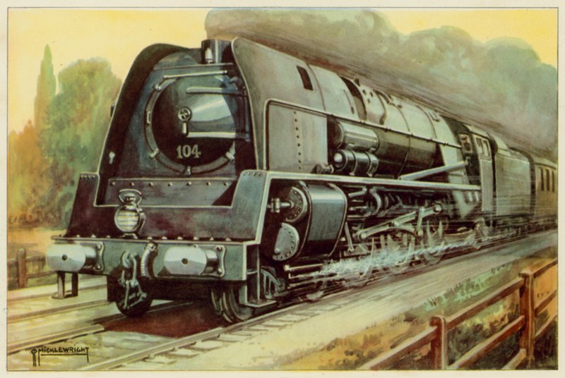 Belçika Ulusal Demiryolları, Aerodinamik Ekspres Yolcu Lokomotifi (renkli lito) by G.P. Micklewright