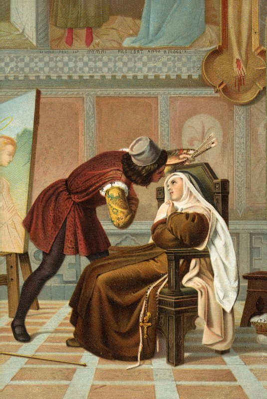 Filippo Lippi ve rahibe Buti (renkli taş) by Gabriele Castagnola