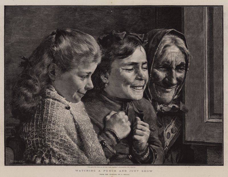 Punch ve Judy Show'u izlemek by Gaetano Bellei