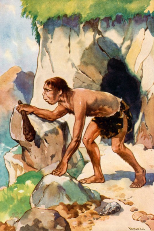 A Man of the Early Stone Age  by Gebhard Fugel
