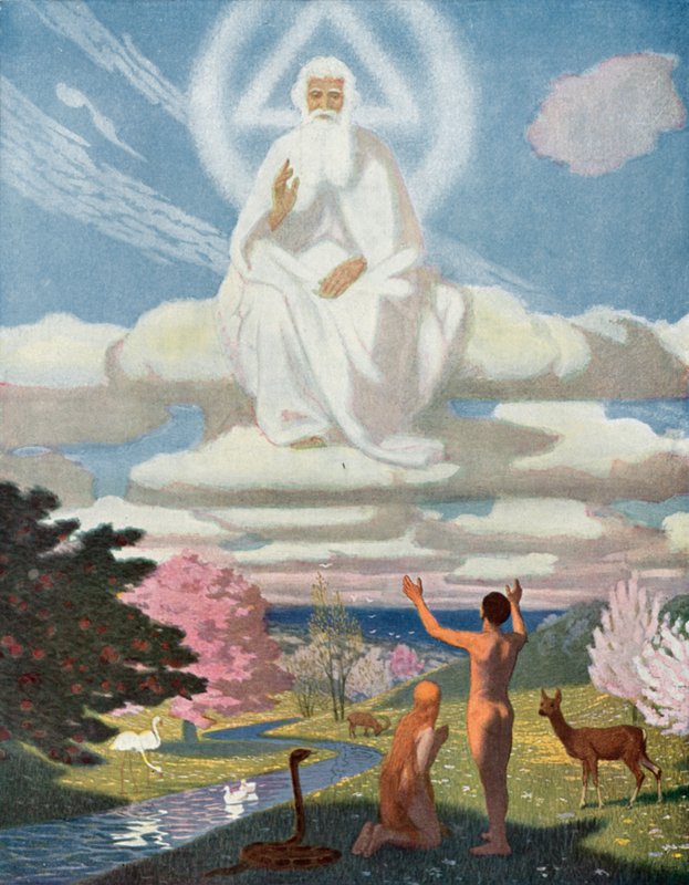 Adam and Eve in Paradise  by Gebhard Fugel