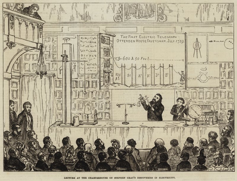 Charterhouse'da Stephen Gray'in Elektrikteki Keşifleri konulu konferans by George Cruikshank