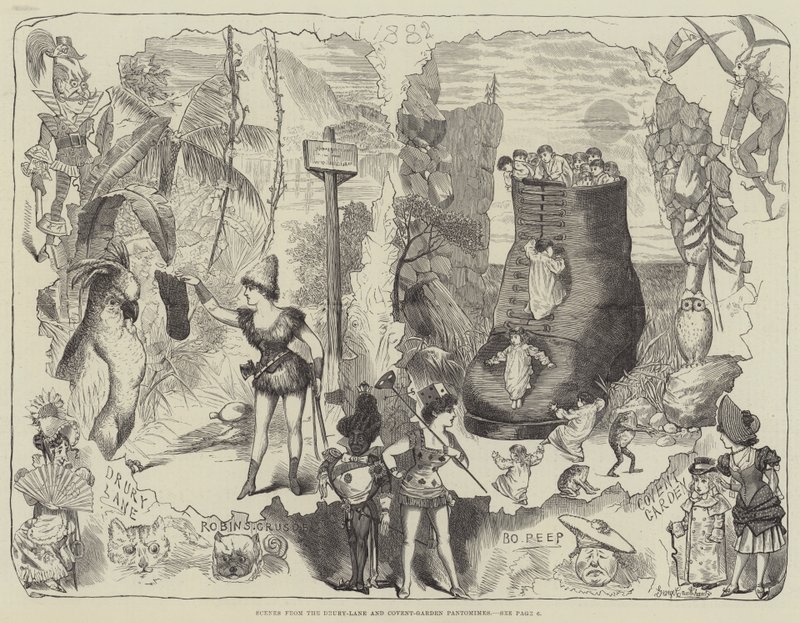 Drury-Lane ve Covent-Garden Pantomimlerinden Sahneler by George Cruikshank