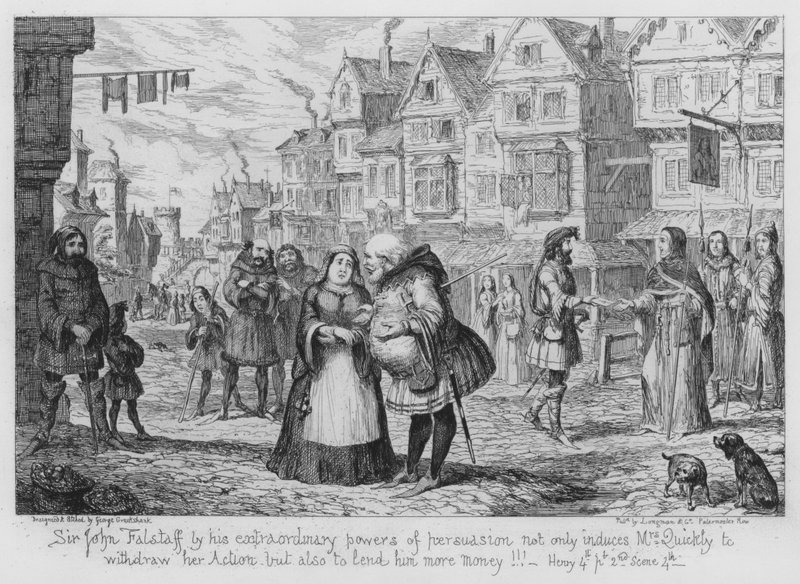 Sir John Falstaff, olağanüstü ikna gücüyle, Bayan Quickly