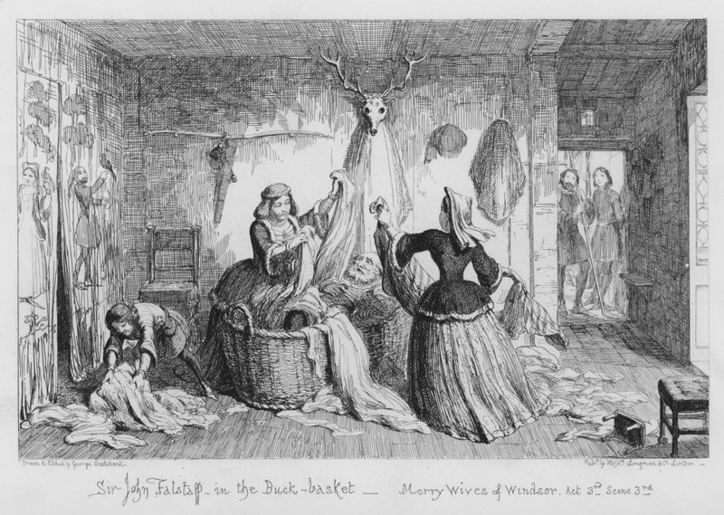 Sir John Falstaff Buck-sepetinde by George Cruikshank