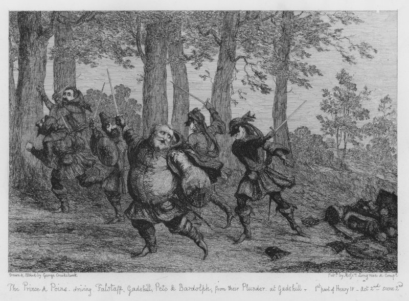 Myndskreyting úr „The Heros of the Siecle“, anecdotal recits eftir Dick de Lonlay og myndskreytt af Louis Bombled (1862-1927) by George Cruikshank