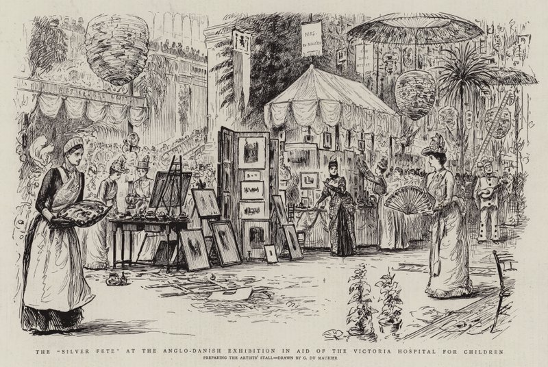 Victoria Çocuk Hastanesinin Yardımına Yönelik Anglo-Danimarka Sergisinde Gümüş Fete by George du Maurier