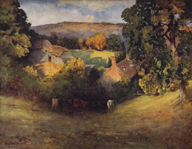 A Cotswold Farm, Charlton Abbots  by George Franck Nicholls