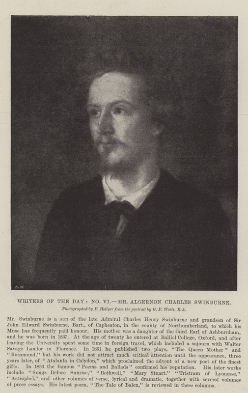Günün Yazarları, Bay Algernon Charles Swinburne by George Frederick Watts
