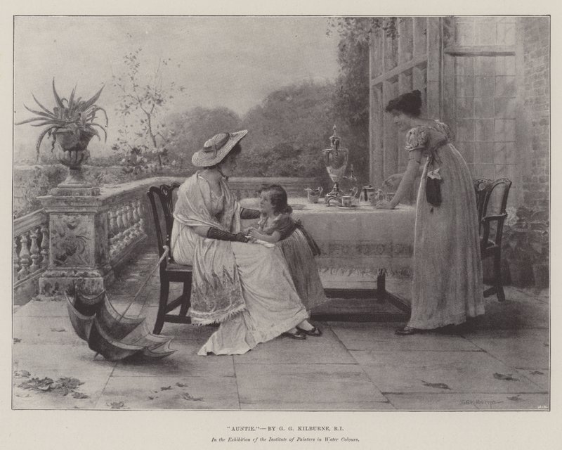 Teyze, Sulu Boya Ressamlar Enstitüsü Sergisinde by George Goodwin Kilburne