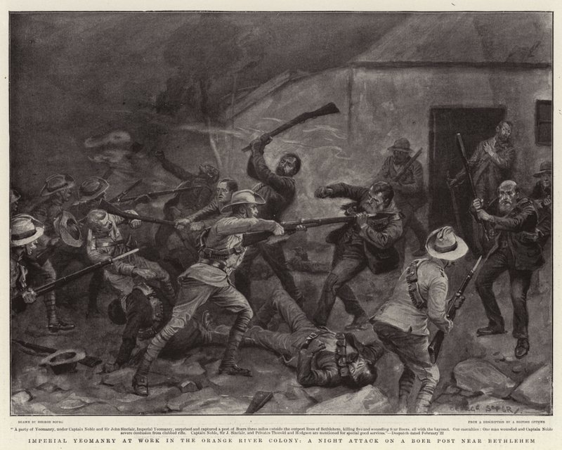 Orange River Kolonisinde İş Başında Imperial Yeomanry, Bethlehem yakınlarındaki bir Boer Karakoluna Gece Saldırısı by George Soper