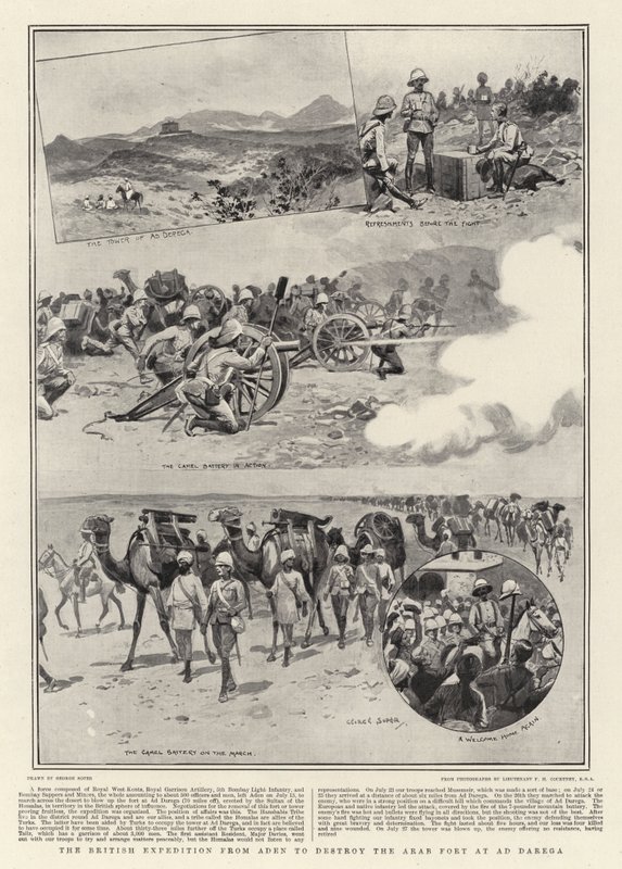 Ad Darega'daki Arap Kalesini yok etmek için Aden'den İngiliz Seferi by George Soper