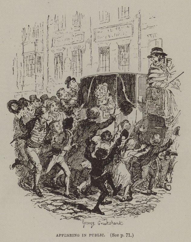 Halkın İçinde Görünmek (gravür) by George (after) Cruikshank