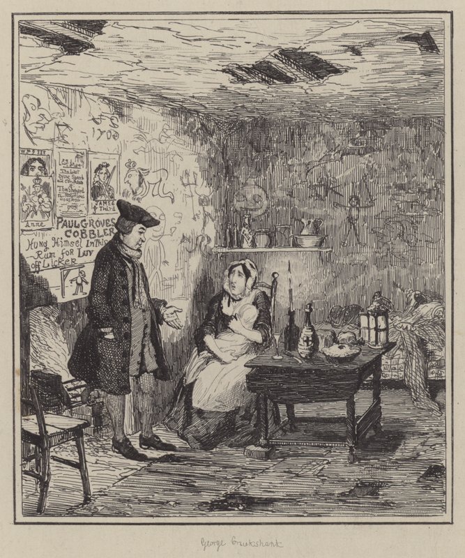 Jack Sheppard için çizim (gravür) by George (after) Cruikshank