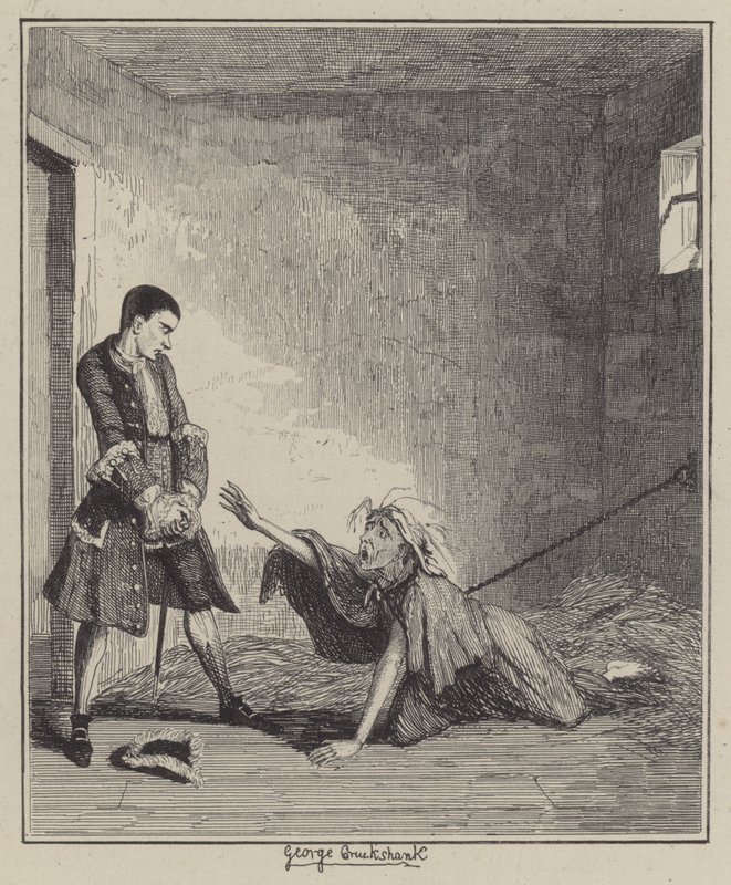 Jack Sheppard için çizim (gravür) by George (after) Cruikshank